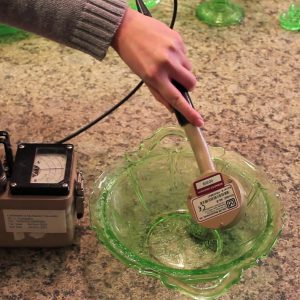 Geiger counter measuring 550 counts