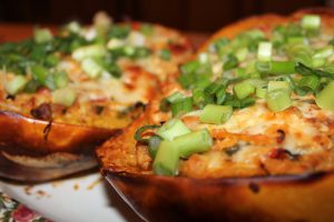 Spaghetti Squash Buffalo Chicken Tex-Mex Bowls